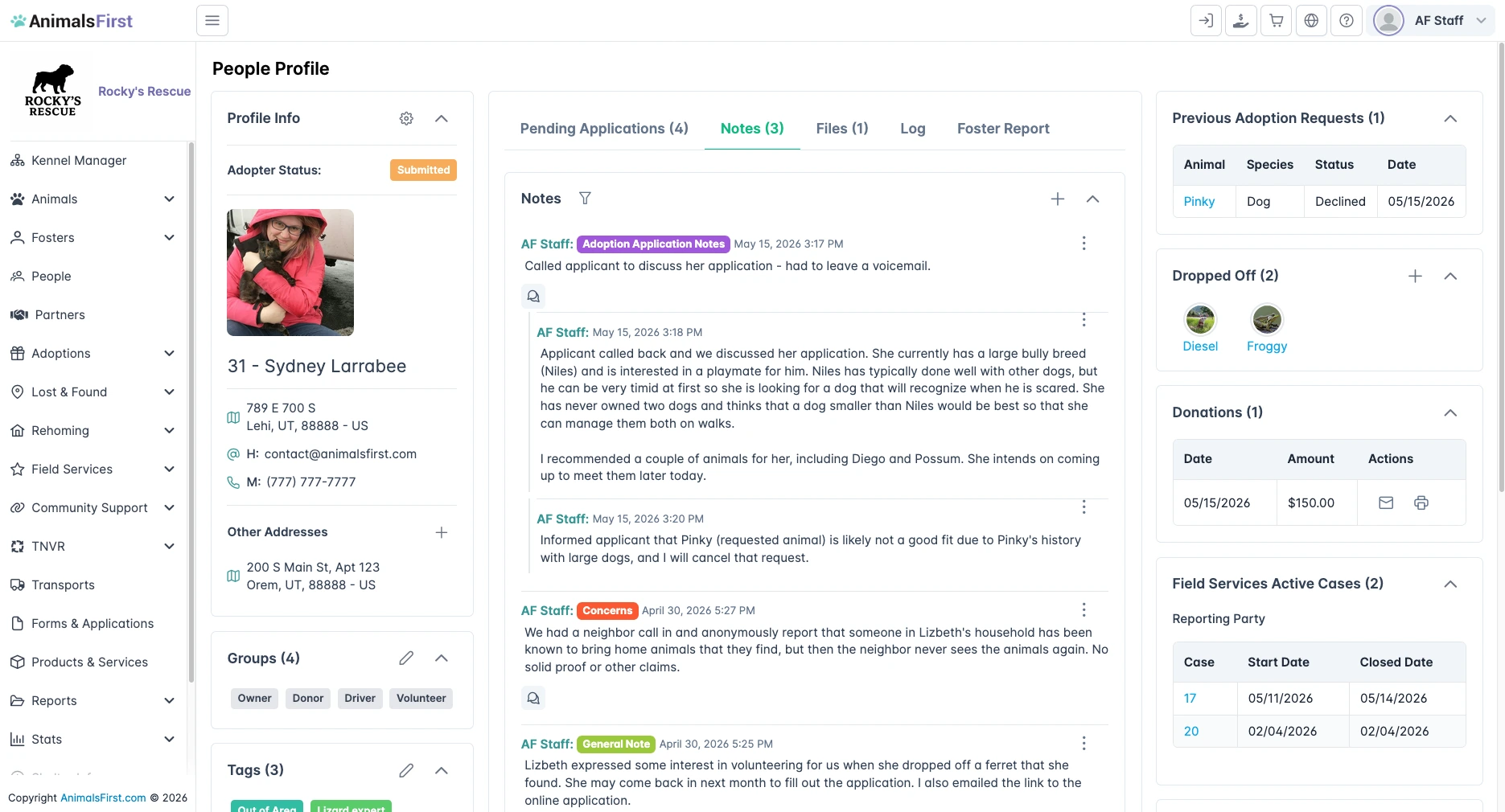 People and adopter management